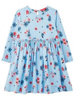 Image of Joules Girls Hampton Posey Dress - Blue, Size 7-8 Years, Women