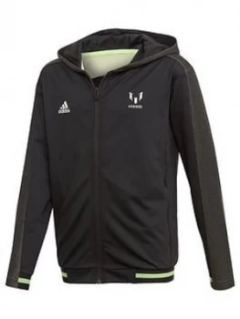 Image of Boys, adidas Messi Full Zip Hoody, Black, Size 15-16 Years