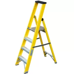 image of 0.9m FIBREGLASS Platform Step Ladders 4 Tread Professional Lightweight Steps