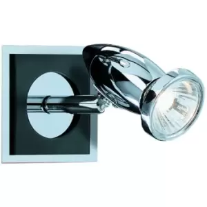 image of Searchlight Comet - 1 Light Indoor Adjustable Wall Spotlight Chrome, Matt Black, GU10