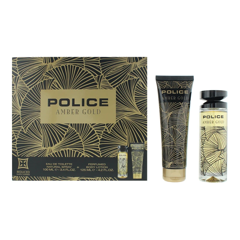 Image of Police Amber Gold 2 Piece Gift Set: Eau de Toilette 100ml + Body Lotion 125ml