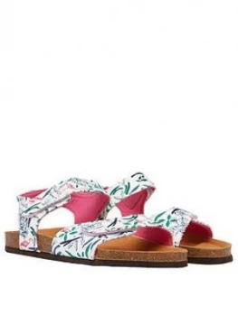 Image of Joules Girls Tippy Toes Flamingo Sandals - White