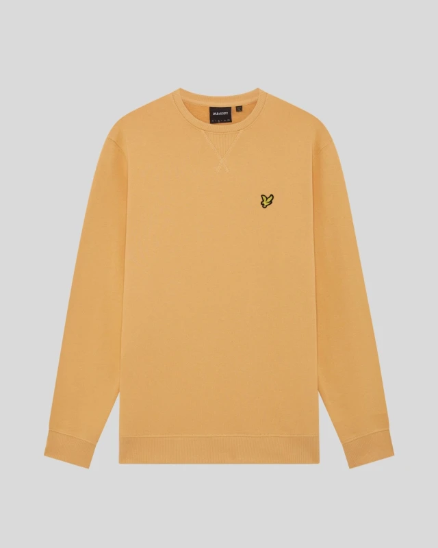 Image of Lyle & Scott Mens Cotton Crew Neck Sweatshirt in Orange