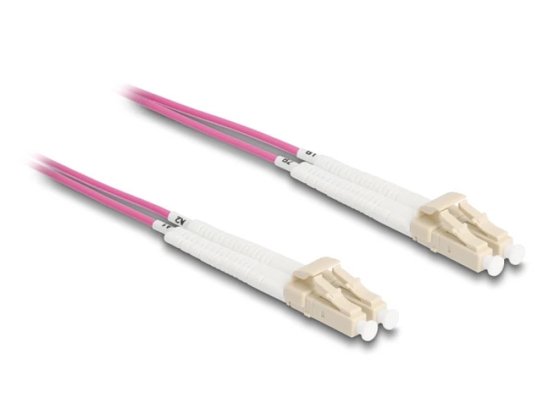 Image of DeLOCK Optical Fiber Cable LC Duplex to LC Duplex Multi-mode OM4 angle