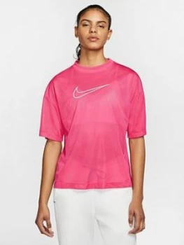 Image of Nike NSW Mesh T-Shirt - Coral , Coral Size M Women
