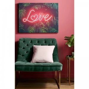 image of Tropical Neon Love Printed Canvas