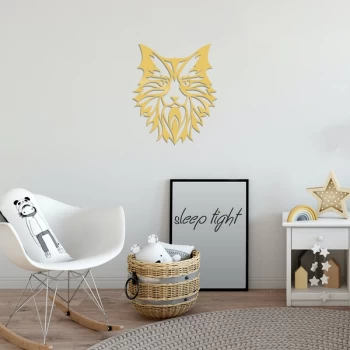 Image of Cat6 - Gold Gold Decorative Metal Wall Accessory