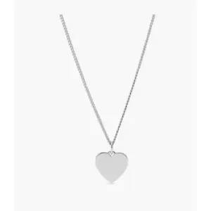 Image of Fossil Womens Lane Heart Stainless Steel Necklace - Silver