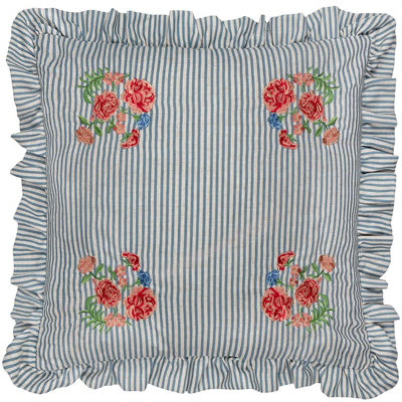 Image of Wylder Martha Embroidered Ruffle Polyester Filled Cushion