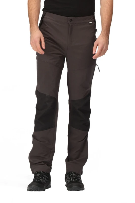 Image of Regatta Regatta Men Isoflex 'Questra V' Water-Repellent Walking Trousers in Charcoal Size: 34R Charcoal 34R Male 5063019260549