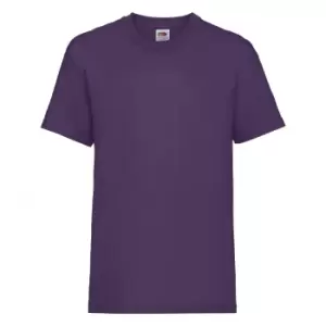 Image of Fruit Of The Loom Childrens/Kids Unisex Valueweight Short Sleeve T-Shirt (Pack of 2) (9-11) (Purple)
