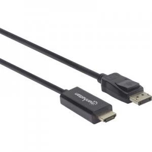 Image of Manhattan HDMI Cable 180.00cm 152679 Black [1x DisplayPort plug - 1x HDMI plug]