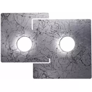 image of Kolarz SQUARE - Lifestyle Metal Surface Mounted Ceiling Light - Vintage Silver Finish, 2x GX53