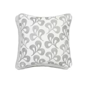 image of Helena Springfield Mikkel Embroidered Cushion 30cm x 30cm, Silver