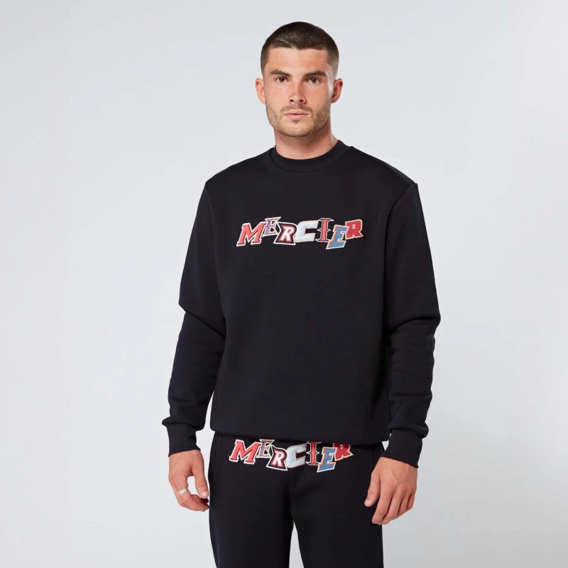 Image of Mercier Anonymous Crewneck Sweatshirt - Blue Blue XS