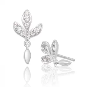 Image of Chamilia Leaf Stud Earrings with White Crystal