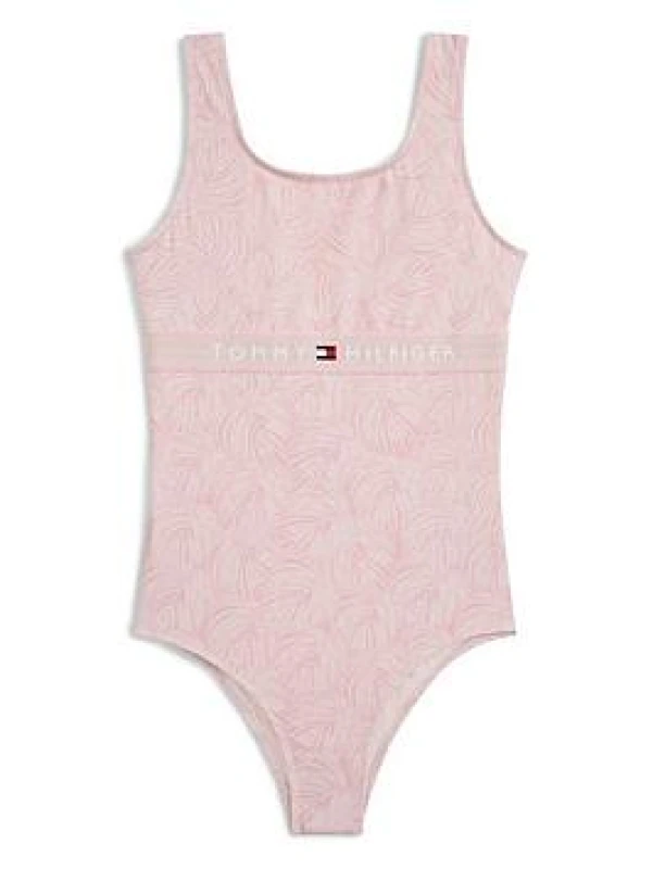 Image of Tommy Hilfiger Kids Scoop Neck Swimsuit Scoop Neck Swimsuits 8-10Y Pink 33509506175