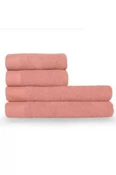 Image of Textured Weave Oxford Panel Cotton 4 Piece Hand/Bath Sheet Towel Bale