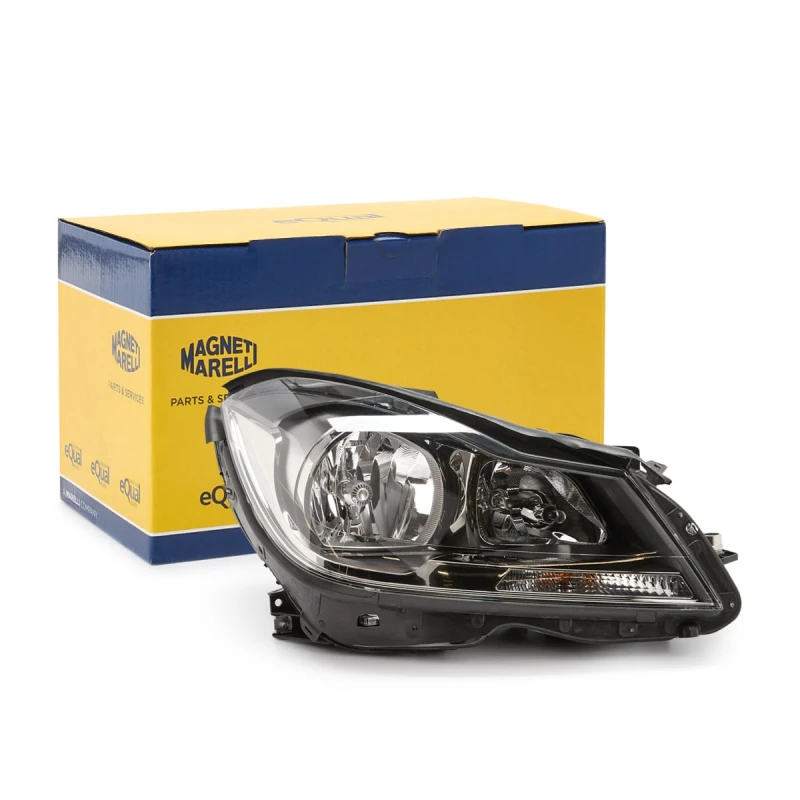 Image of MAGNETI MARELLI 710301270208 Headlights H7/H7, Right, with motor for headlamp levelling, Halogen Headlight (259)