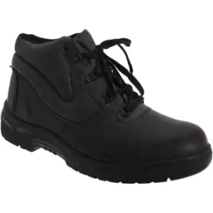 Image of Grafters Mens Grain Leather Padded Ankle Safety Toe Cap Boots (48 EUR) (Black) - Black