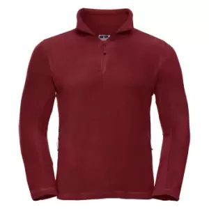 Image of Russell Mens 1/4 Zip Outdoor Fleece Top (M) (Classic Red)