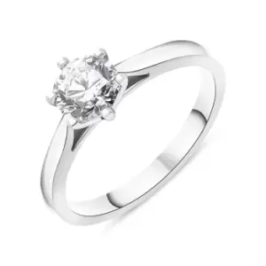 image of Platinum 0.60ct Diamond Round Brilliant Cut Solitaire Ring