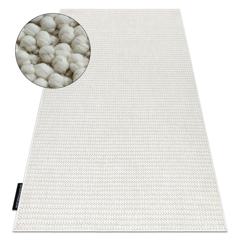 Image of RugsX Casablanca Loop Rug in White Size: 80cm x 150cm White Unisex 80cm x 150 cm
