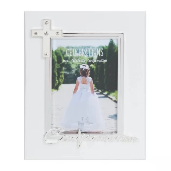 Image of 4" x 6" - Silver Plated & Epoxy Photo Frame - Confirmation