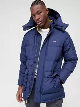 Image of Levis Fillmore Hooded Parka Jacket - Ink Blue, Ink Blue, Size 2XL, Men