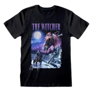 image of The Witcher Unisex Adult Roach T-Shirt (M) (Black/Purple)