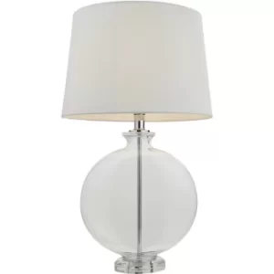 image of Table Lamp Clear Glass, Nickel Plate Shade