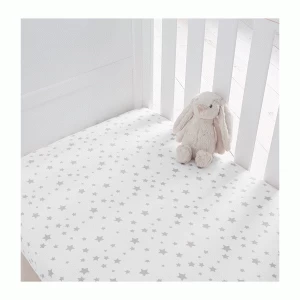 Image of Silentnight Safenights Cot Fitted Sheet pair - Grey Star