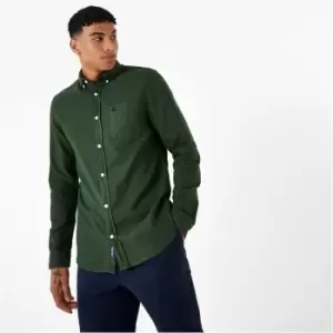 image of Jack Wills Langforde Garment Dye Oxford Shirt - Green