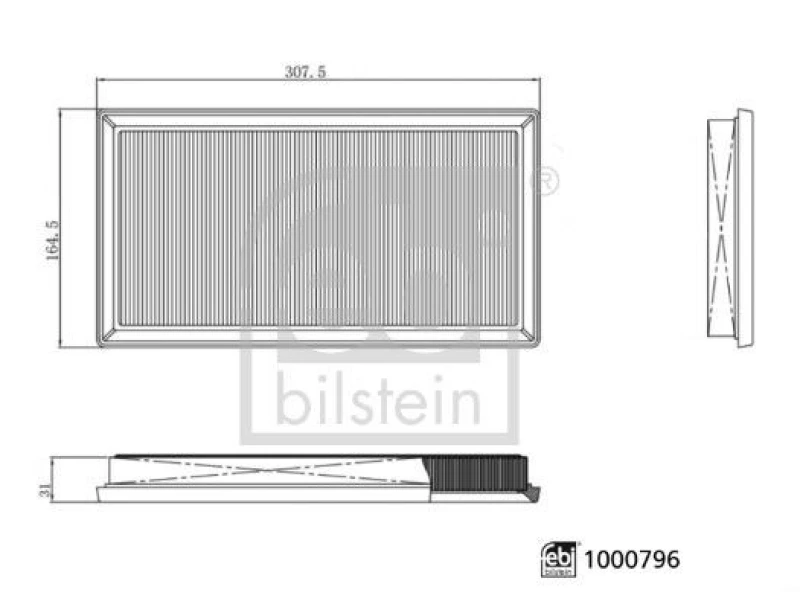 Image of Air filter FEBI BILSTEIN 1000796