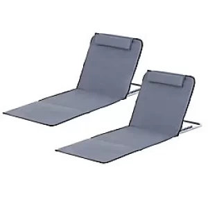 Image of Outsunny Beach Mat 84B-455V70 Steel, PE, Cotton Grey