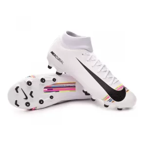 Image of Nike Junior Mercurial Superfly 6 MG Academy Football Boots - White Black, White/Black, Size 1