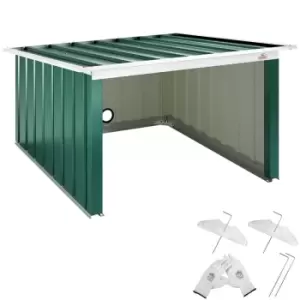 Image of Robot Mower Garage Green Metal with Monopitch Roof