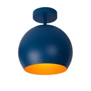 image of Bink Modern Flush Ceiling Light - Ø24.5cm- 1xE27 - Blue