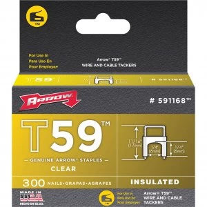 Image of Arrow T59 Insulated Staples 6mm Clear Pack of 300