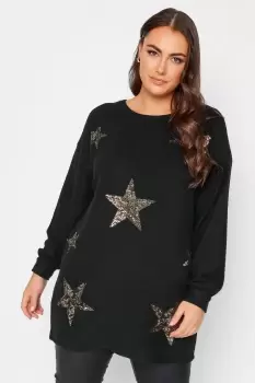 image of Sequin Star Print Jumper