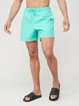 Image of Tommy Hilfiger Side Logo Swim Shorts - Green , Green Size M Men