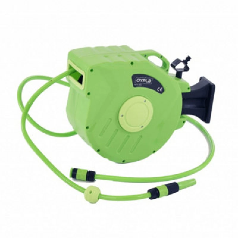 Image of Oypla Retractable Wall Mounted Hose Reel 20M Green