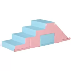 Image of HOMCOM Soft Play Set Kids 2 Piece Baby Foam Climber Climbing Indoor Block Toys Gross Motor Development for Toddlers 1-3 Years