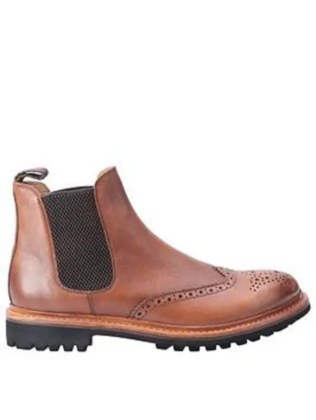 image of Cotswold Siddington Leather Sole Chelsea Boot - Brown Size 8, Men Brown V724Y Male 8