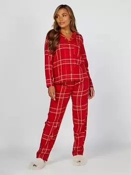 Image of Boux Avenue Xmas Red Check Pj In A Bag, Red, Size 10, Women