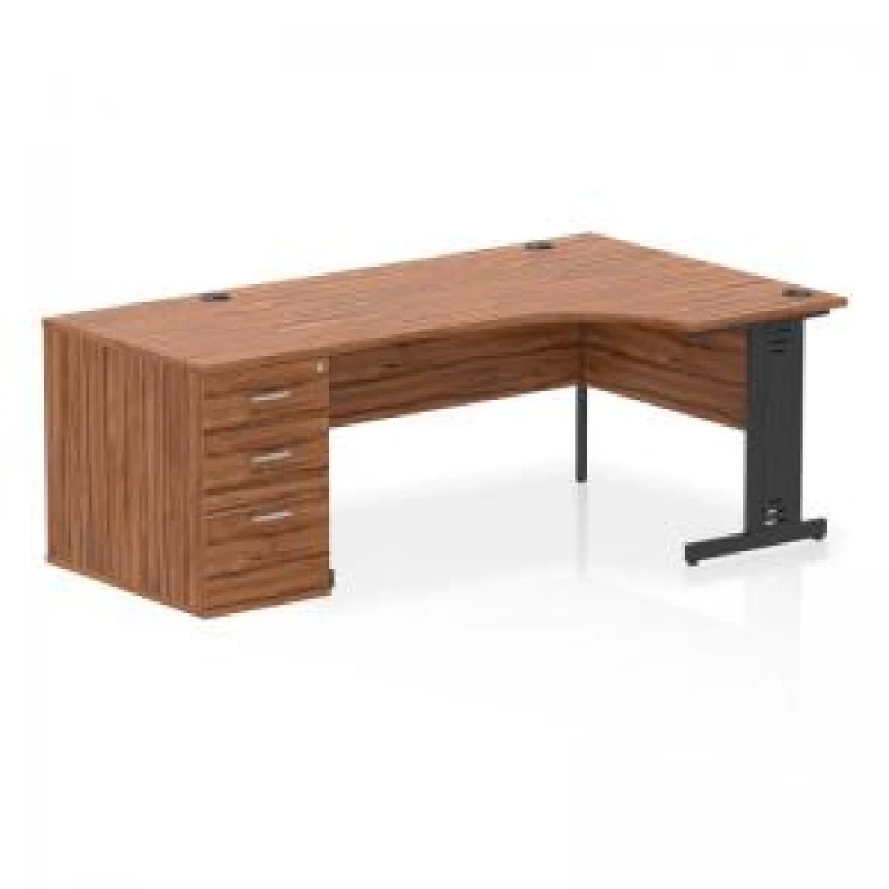 Image of Dynamic Impulse W1600 x D1200 x H730mm Right Hand Crescent Desk Cable EXR46024DY