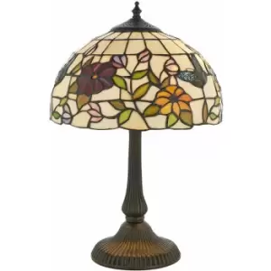 Image of Loops - Small Tiffany Butterfly Table Light - Dark Bronze Finish - 2 x 40W E14 Golf