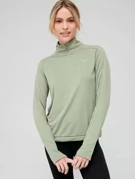 Image of Nike Running Pacer Half Zip Top - Khaki Size M Women
