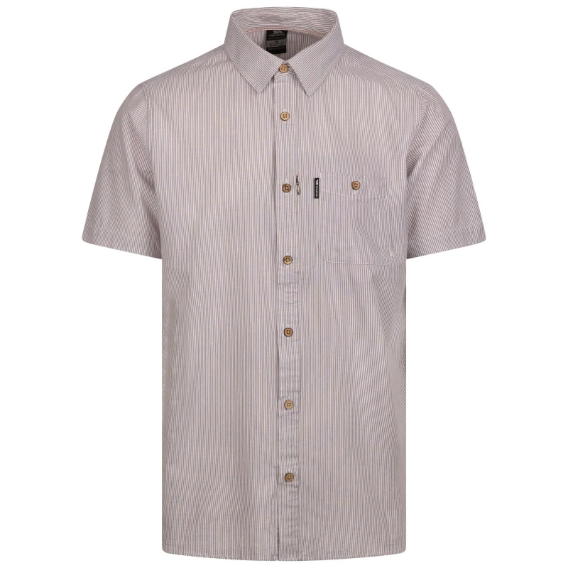 Image of Trespass Slapton Striped Woven Shirt Light Oak male