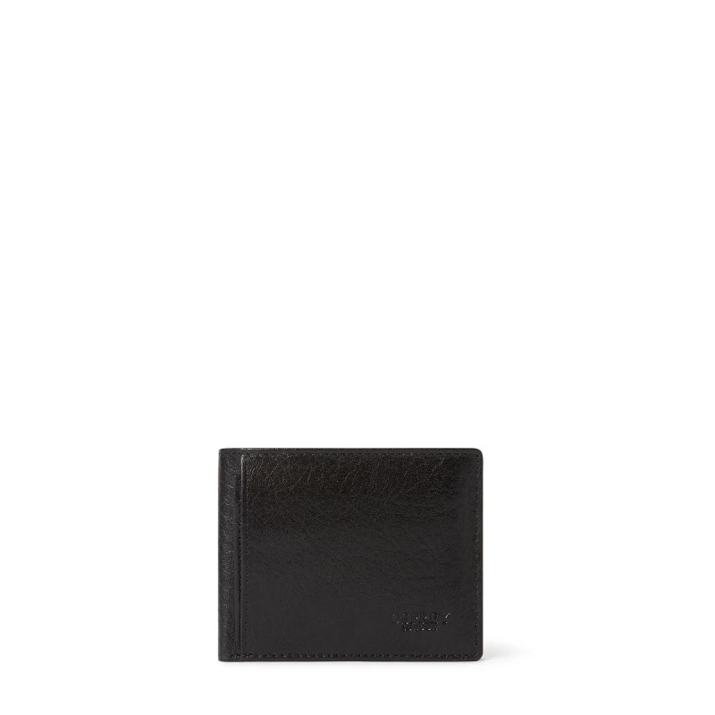 Image of Osprey London Mens Highland Leather Billfold Wallet Black male One Size